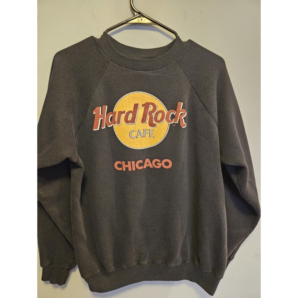Vintage Hard Rock Cafe Chicago Sweatshirt Mens L Hanes Made in USA 80s 90s